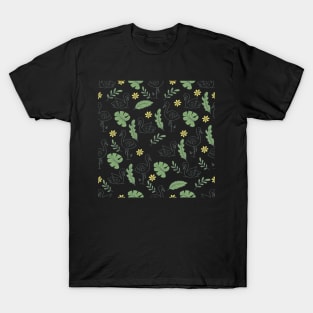 Summer flamingo and leaves seamless pattern. T-Shirt